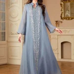 Eid Muslim Dress for Women Beading Embroidery Ramadan Jalabiya Party Abaya Long Robe Morocco Dubai Kaftan Islam Vestidos Largos